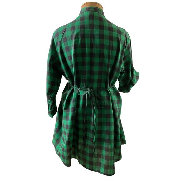 She's Cool Women's 3X Green Plaid Belted Shirt Dress Casual Day Dress Tie Waist - Picture 2 of 16